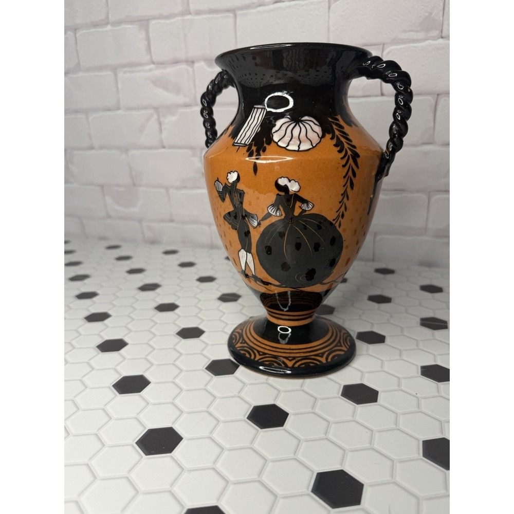 Rare Art‎ Deco Deruta Majolica Hand Painted Vase by Fernando Boldrini